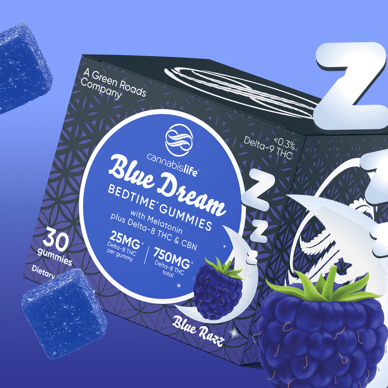 Cannabis Life D8 CBN Gummies Blue Dream Bedtime