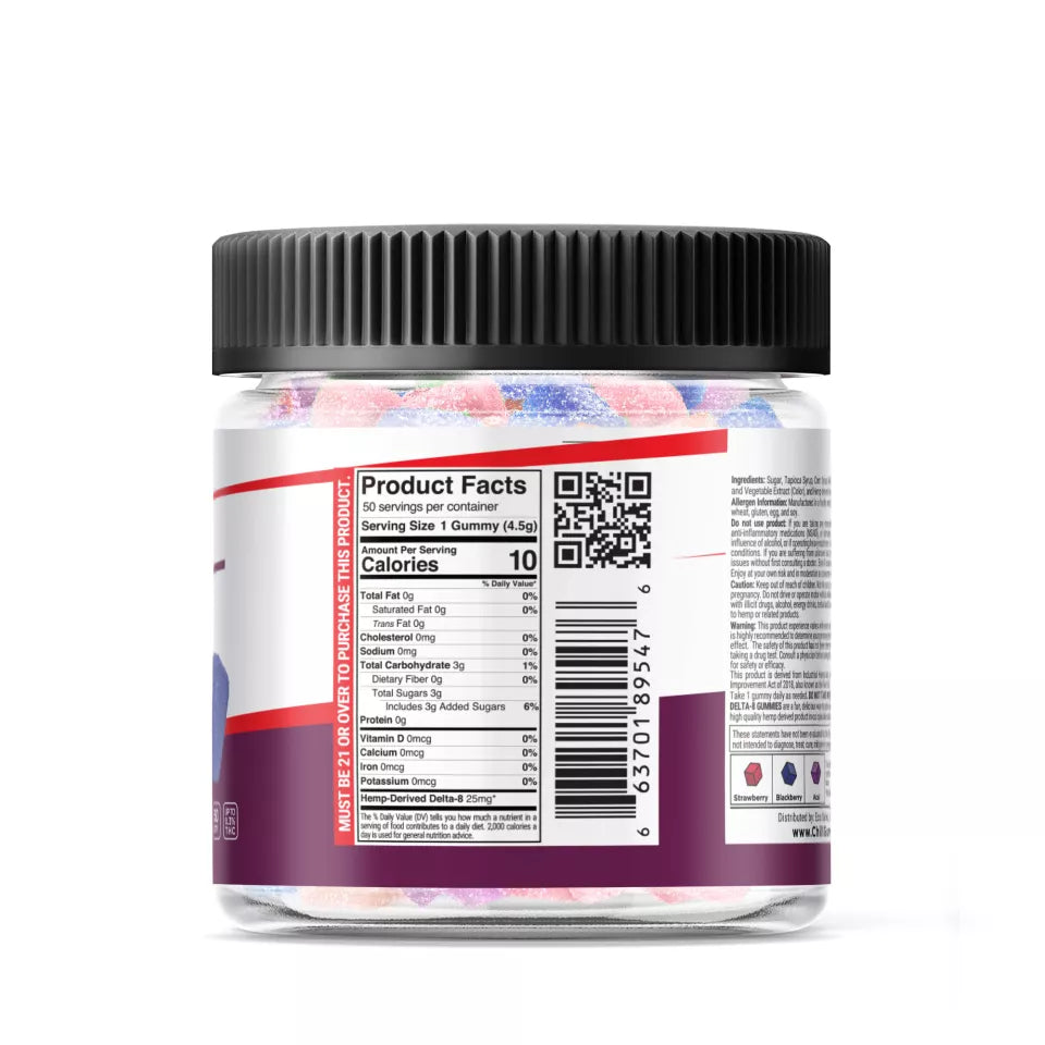 Chill Extreme D8 Gummies Very Berry 1250mg