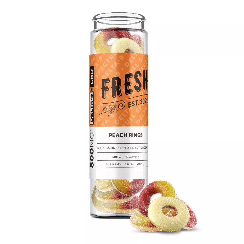 Fresh D9 CBD Peach Rings Gummies