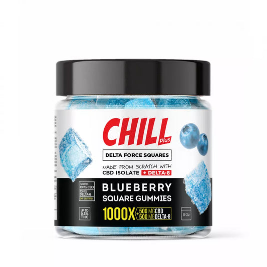 Chill Delta Force D8 CBD Gummies Blueberry 1000mg