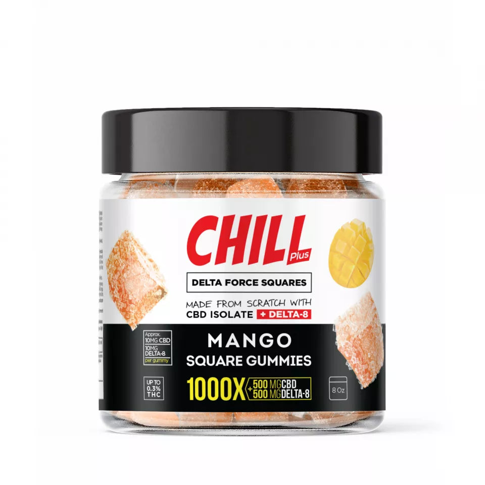 Chill Delta Force D8 Gummies 1000mg Mango