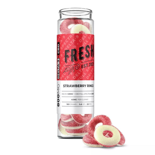 Fresh D9 CBD Strawberry Rings Gummies